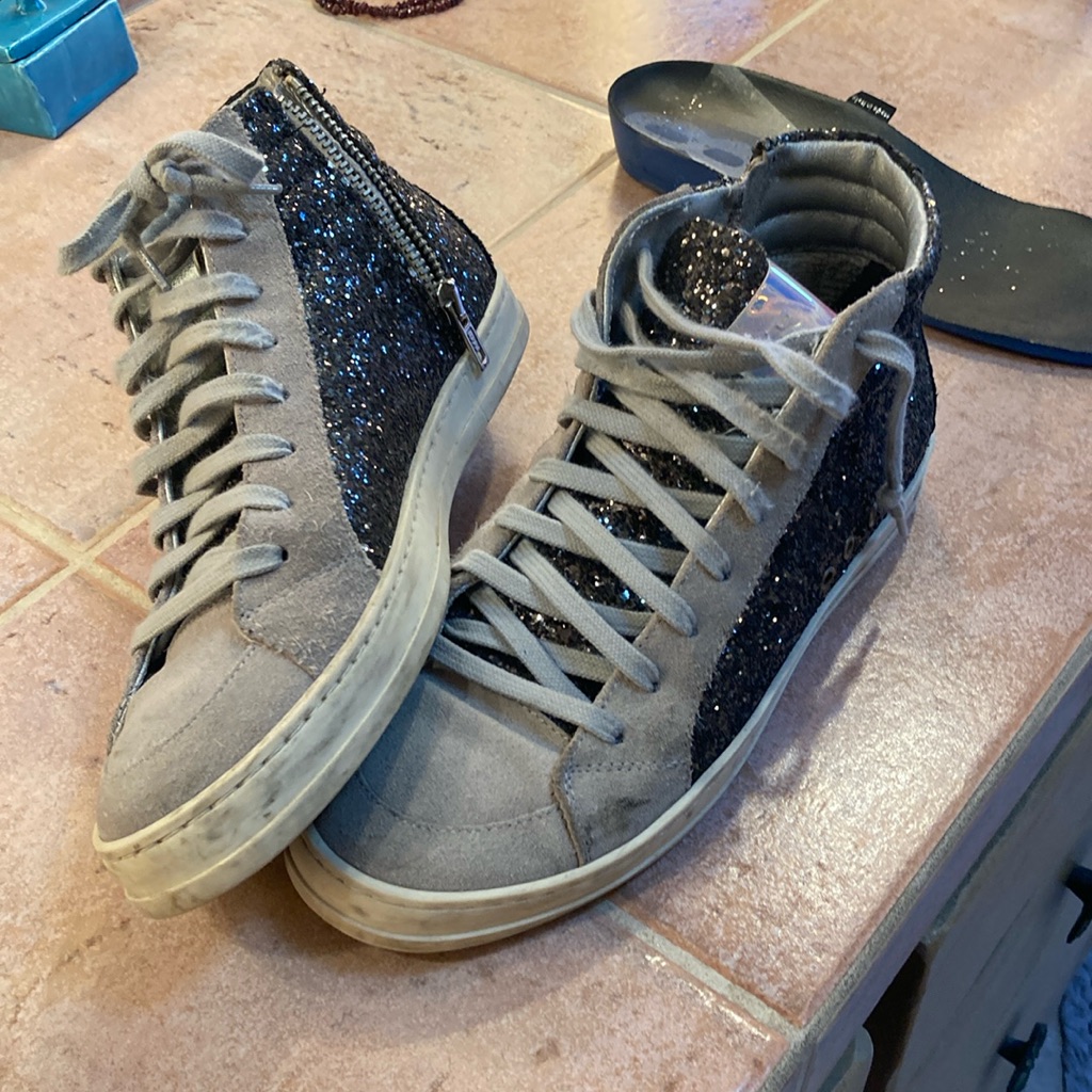 P448 Glitter High-Top Sneakers